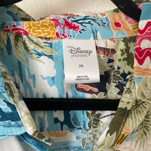 Disney Men's Blue Tropical Print Shirt - Picture 4 of 5